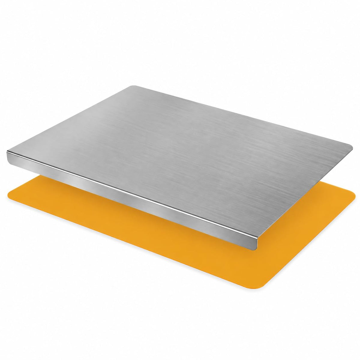 Stainless Steel Cutting Board with Counter Lip & Non-Slip Mat, 15.7" × 11.8"