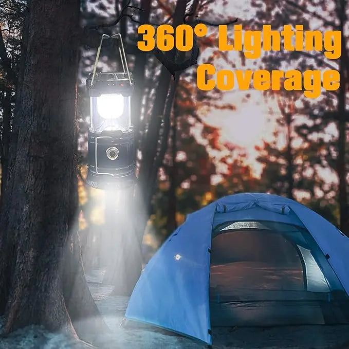 4-Pack Collapsible LED Camping Lanterns, Rechargeable Solar USB Emergency Lights