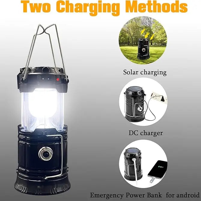 4-Pack Collapsible LED Camping Lanterns, Rechargeable Solar USB Emergency Lights