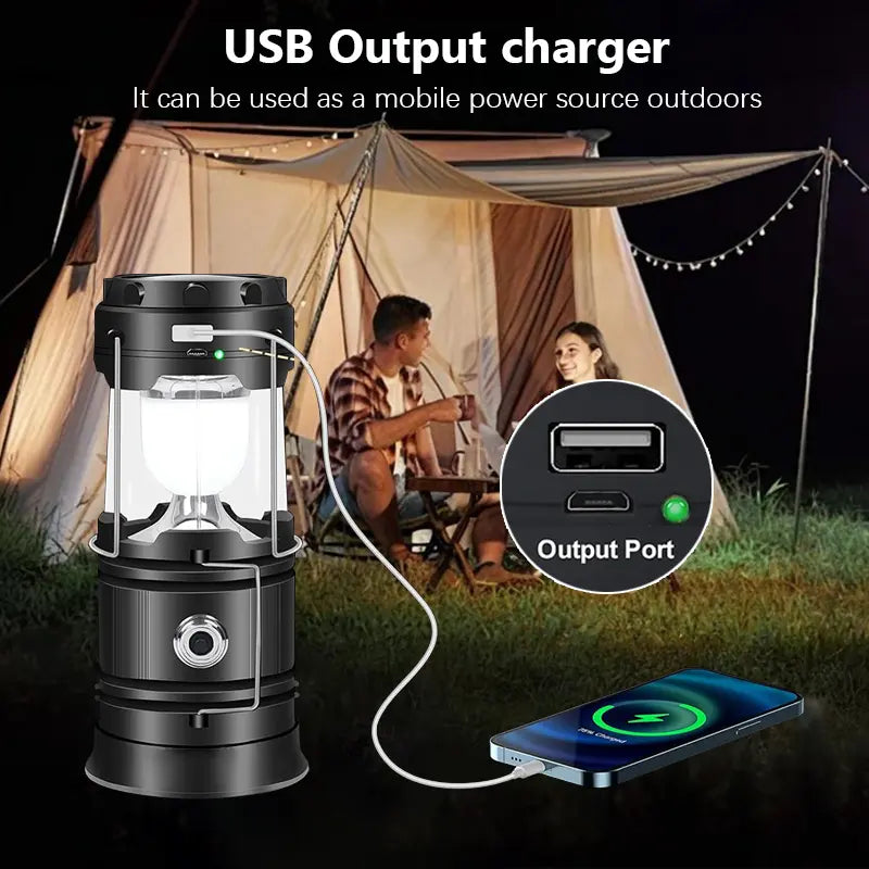4-Pack Collapsible LED Camping Lanterns, Rechargeable Solar USB Emergency Lights