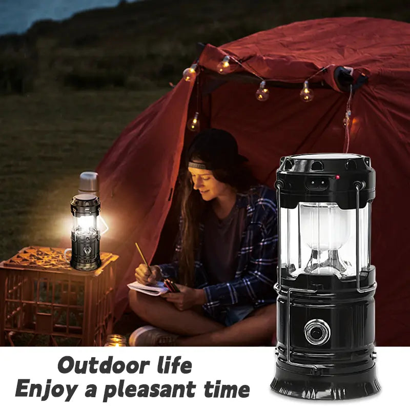 4-Pack Collapsible LED Camping Lanterns, Rechargeable Solar USB Emergency Lights