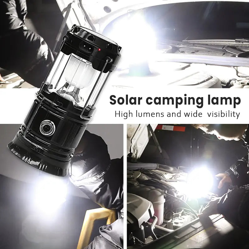 4-Pack Collapsible LED Camping Lanterns, Rechargeable Solar USB Emergency Lights
