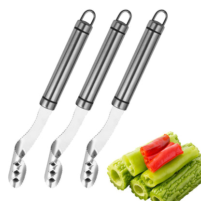 2-in-1 Jalapeño Pepper Corer and Seed Remover, Stainless Steel Chili Coring Tool, 2-Pack