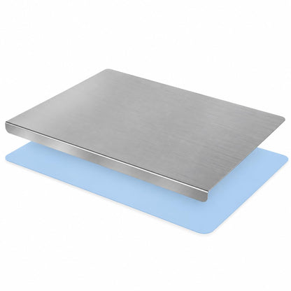 Stainless Steel Cutting Board with Counter Lip & Non-Slip Mat, 15.7" × 11.8"
