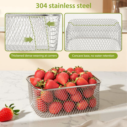 5-Pack Stackable Refrigerator Storage Containers with Removable Colanders, BPA-Free Food Organizers