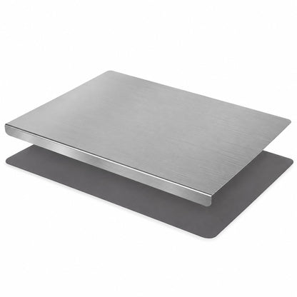 Stainless Steel Cutting Board with Counter Lip & Non-Slip Mat, 15.7" × 11.8"