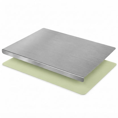 Stainless Steel Cutting Board with Counter Lip & Non-Slip Mat, 15.7" × 11.8"