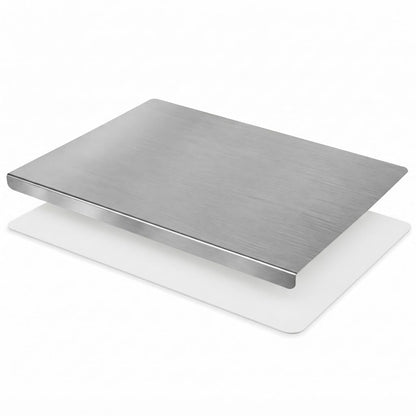 Stainless Steel Cutting Board with Counter Lip & Non-Slip Mat, 15.7" × 11.8"