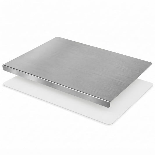 Stainless Steel Cutting Board with Counter Lip & Non-Slip Mat, 15.7" × 11.8"