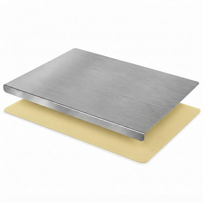 Stainless Steel Cutting Board with Counter Lip & Non-Slip Mat, 15.7" × 11.8"